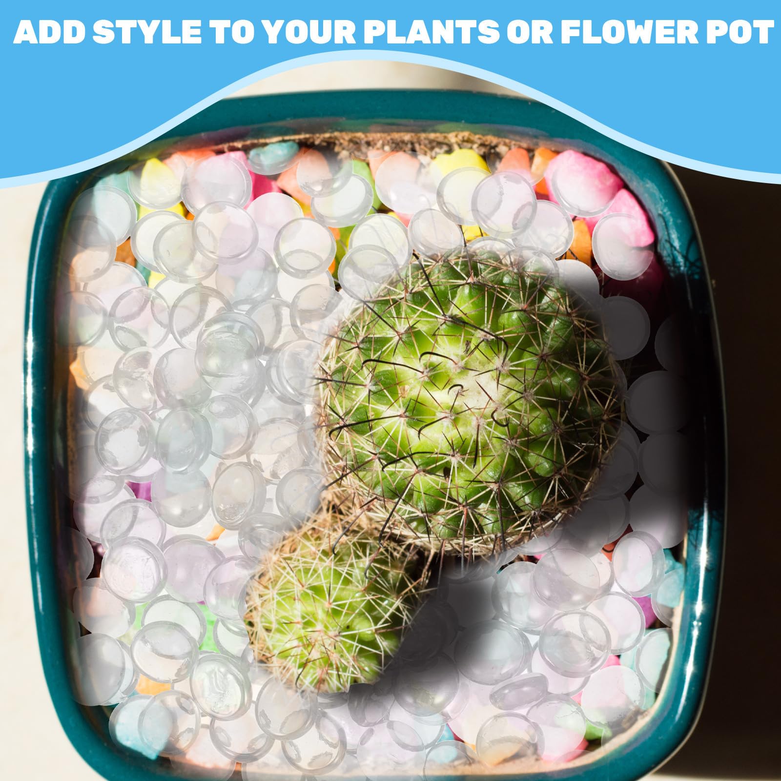 Pierres de Verre pour Aquarium 1kg, Verre Décoratif Multi-Usage | 16-19 Mm, pour Pot de Fleurs et Arrangements Floraux, Sachet Unique pour Décoration de Fête