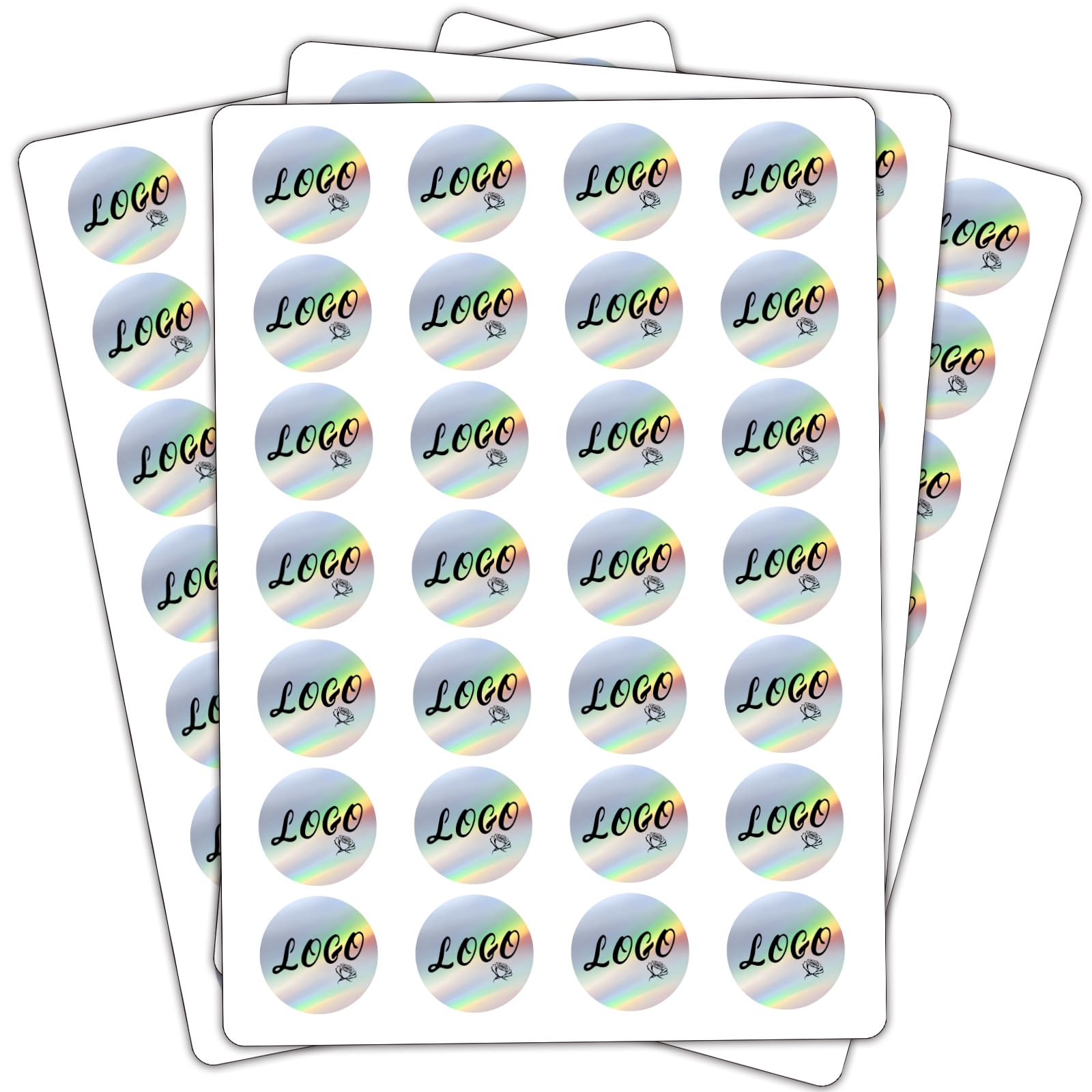 Custom Round Stickers with Logo or Text, Personalised Laser Circle Labels for Gift Boxes, Shopping Bags, Envelopes, Bouquets, Packages (1.5 inch & 28 Labels/Sheet)