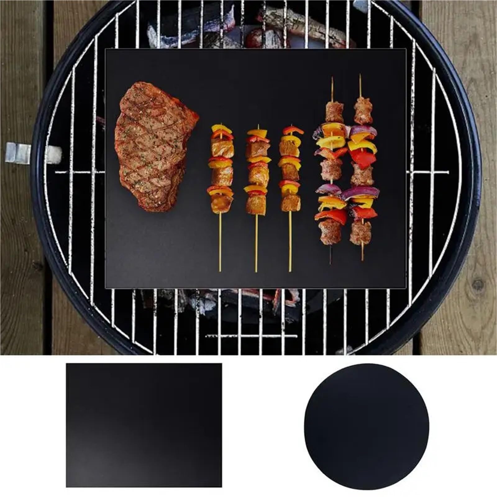 Ofenmatte Grillmatte, hitzebeständige, antihaftbeschichtete Matten, Ofeneinlage, leicht zu reinigende Pads, Backmatte, Kochblätter, Küchenzubehör(Round)