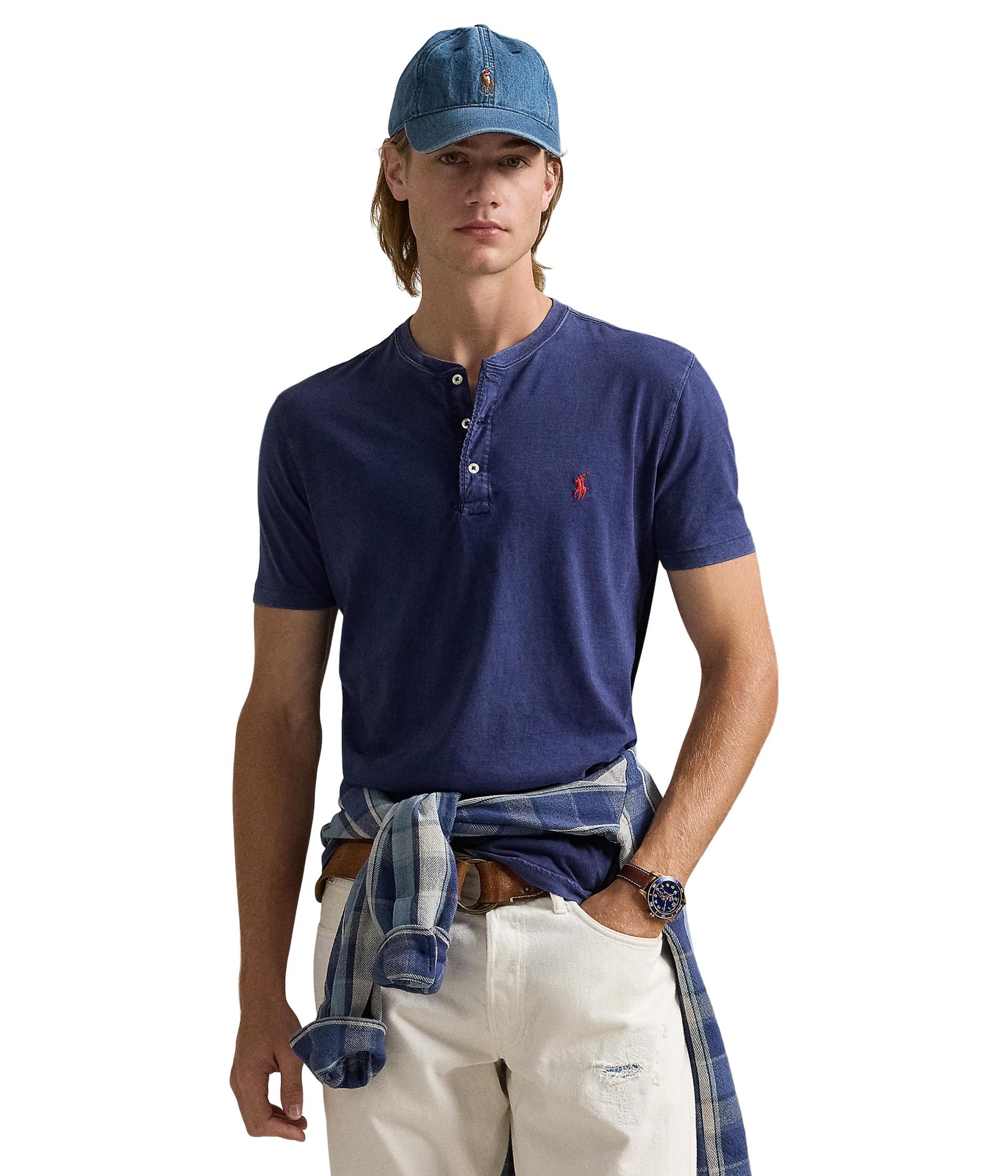 Polo Ralph Lauren Men's Slub Jersey Henley Shirt, Cruise Navy 1, XXL