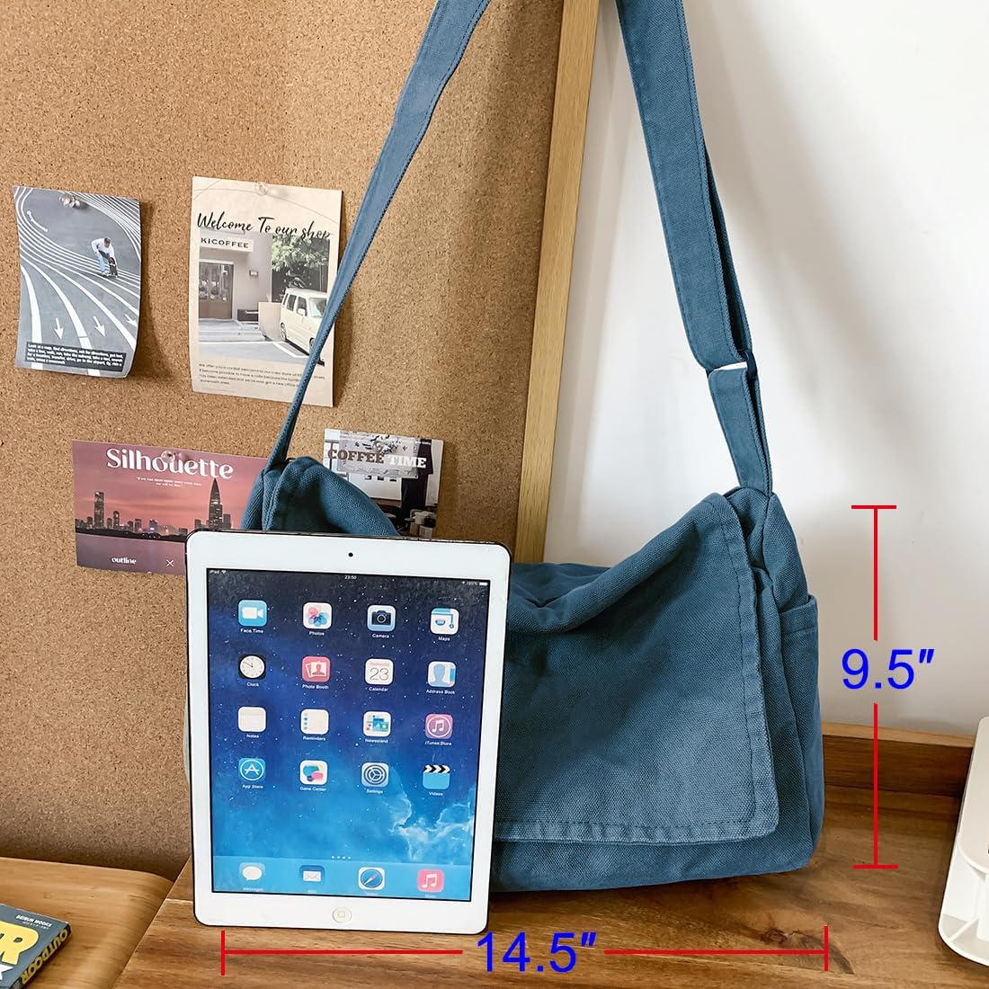 Collsants Messenger Bag for Women Men Satchel Bag Canvas Crossbody Shoulder Bag Casual Sling Bag - Image 5