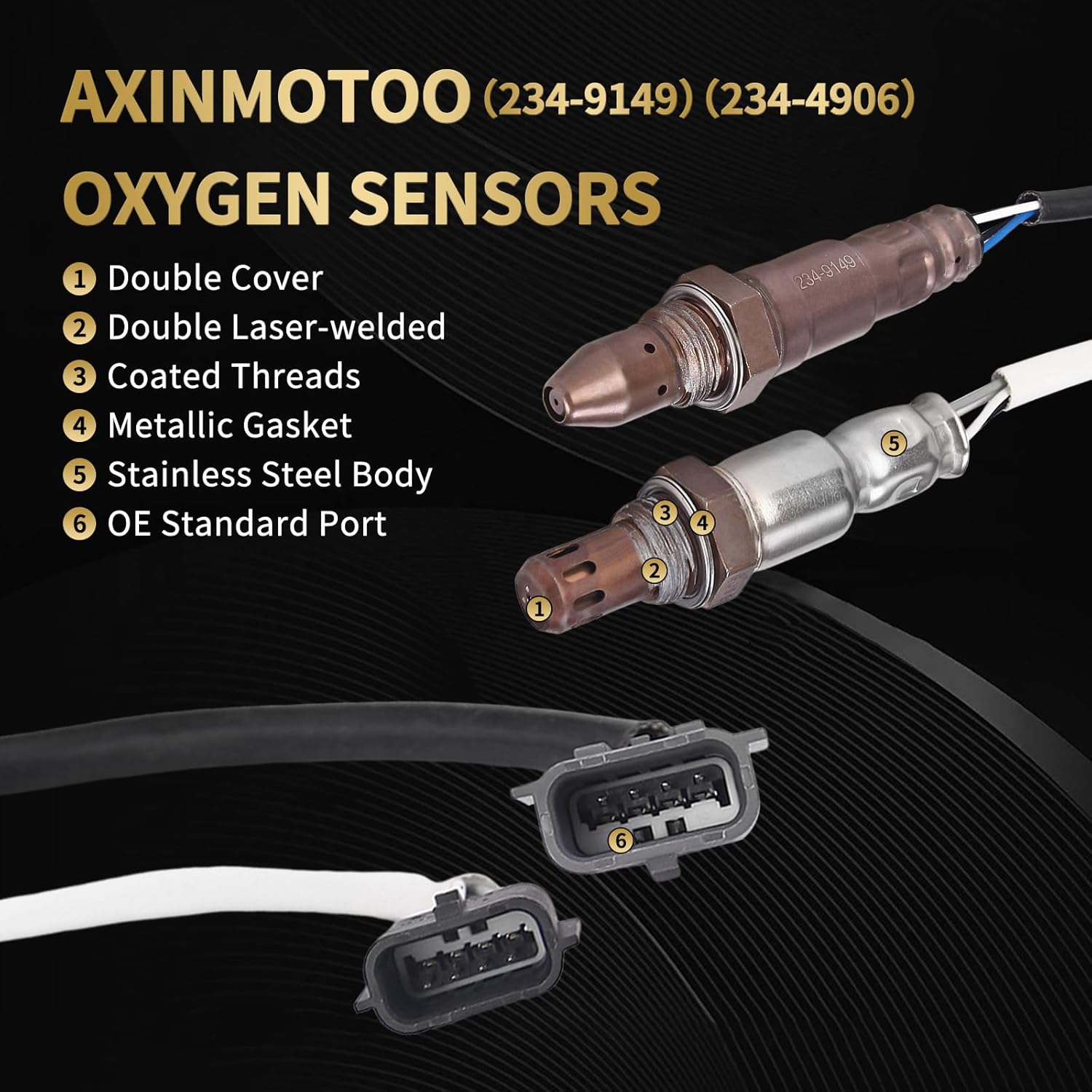 Oxygen O2 Sensor 234-9149 234-4906 Upstream Downstream Replacement for Nissan Rogue SL S SV 2014 2015 2016 2017 2018 2019, Special Edition 2019, Advance Exclusive Sense 2014 L4 2.5L 2PCS