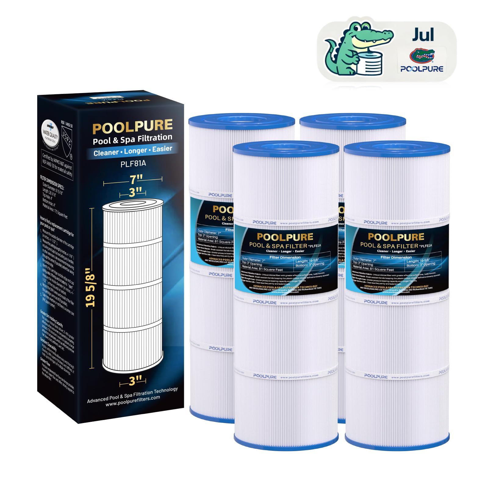 Amazon.com : POOLPURE CX580XRE Pool Filter Replaces Hayward C580E