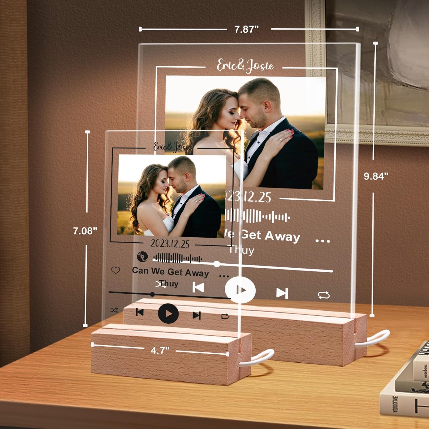 Canción Acrílica Personalizada Con Foto, Regalo Personalizado Para Novio Novia Cubierta De Album Acrilico Placa De Musica Transparente Colorida