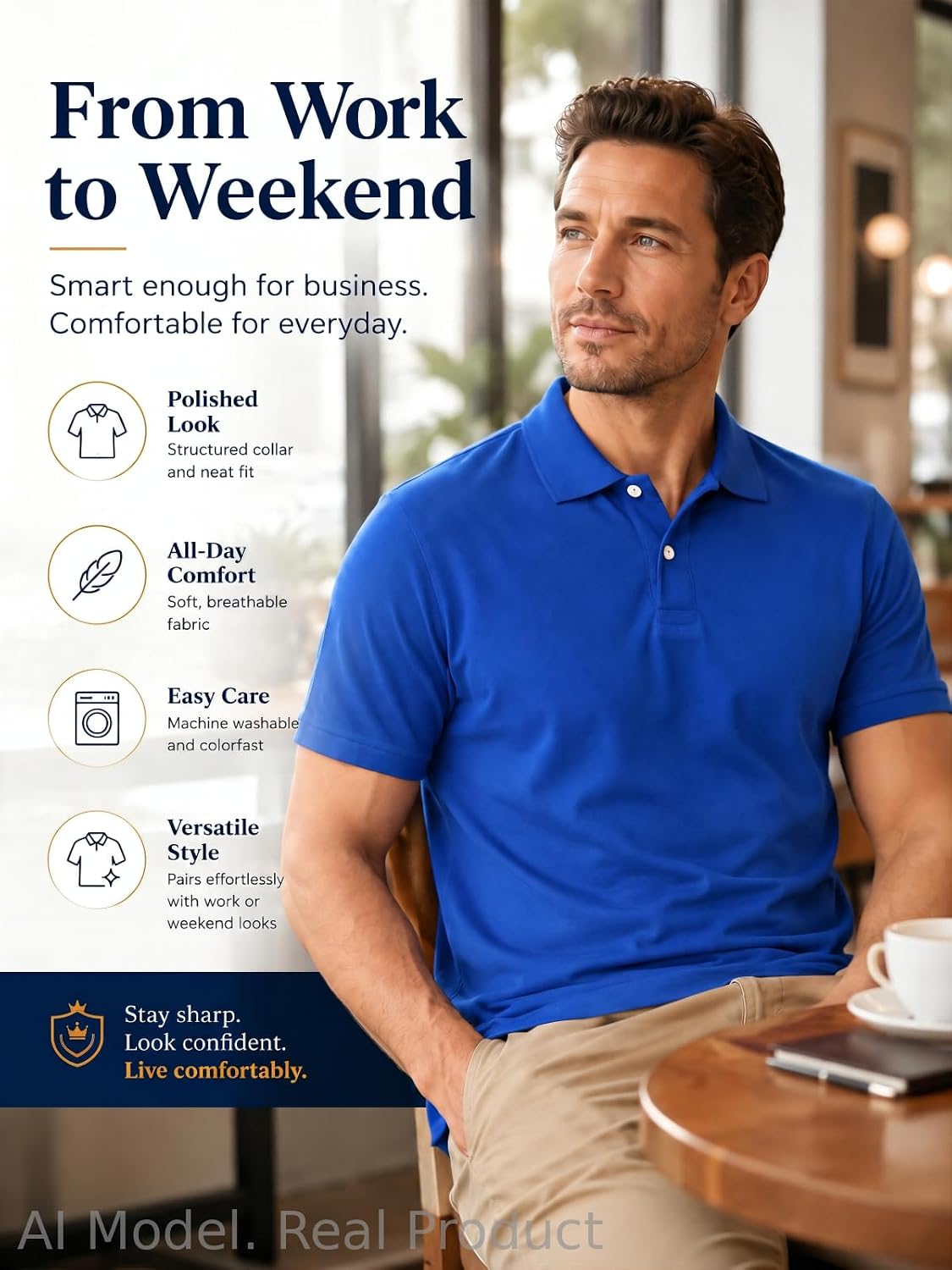 BINOCHE Polo T Shirts for Men Short Sleeve Quick Dry Fit Mens Golf Shirt Moisture Wicking for Business Casual Workout