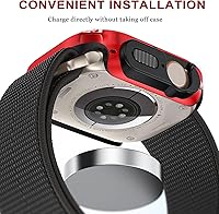 Vista 3 de NINKI Funda protectora para Apple Watch Ultra 2 de 1.929 in, color negro con rojo, a prueba de golpes, de TPU suave, funda protectora para Apple