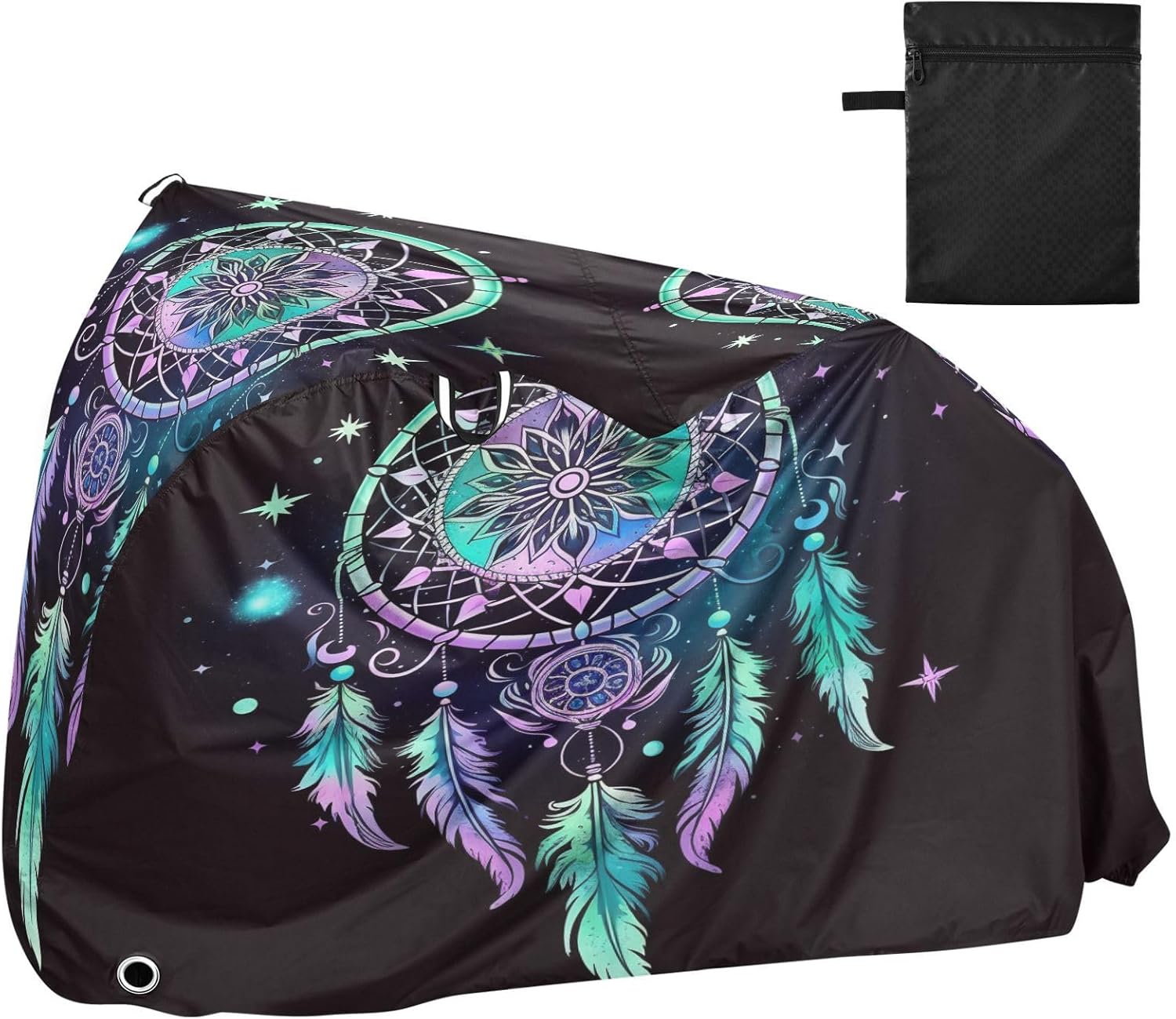 ALAZA Dreamcatcher Boho Galaxy Bike Cover Waterproof Outdoor Ebike Bicycle Covers Tarp Protection for 1/2 Bikes, Sun UV Dust Wind Proof