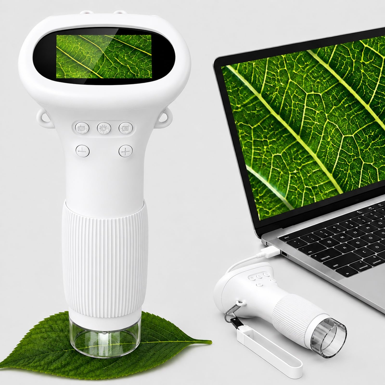 Digital Microscope Handheld, 1000X Magnification with 2.0" IPS Color Screen, Portable Microscope with 8 LED Lights, USB Compatible Microscope for Kids Students Ages 4-12 Boys Girls