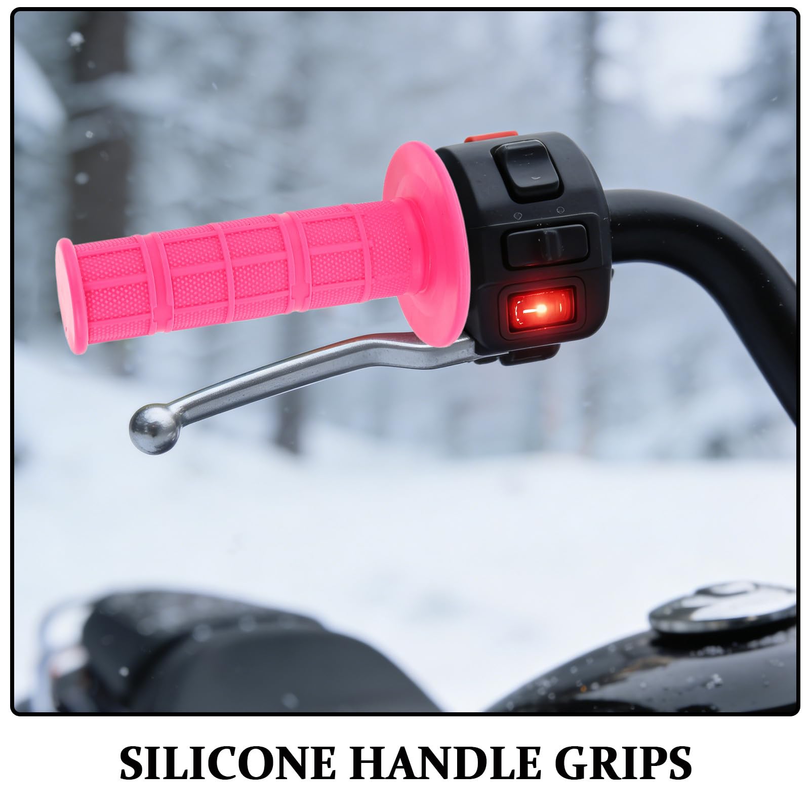 NUOBESTY 4er-Pack Motorrad-Handgriffe, rutschfeste Lenkergriffe, Ersatz-Silikon-Lenkerüberzüge, Komfortables Zubehör für Motorräder, pink