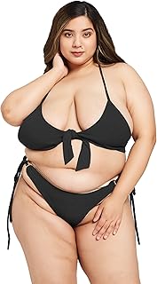 ZeroKaata Ribbed Bikini for Plus Size Women Beach Wear | Swimming Costume for Women Plus Size Bikini Set