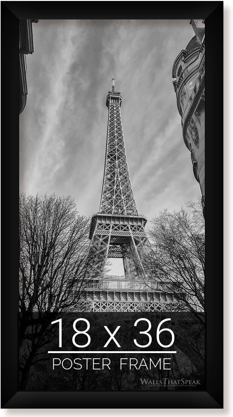 wallsthatspeak 18x36 Black Picture Frame for Puzzles Posters Photos or Artwork