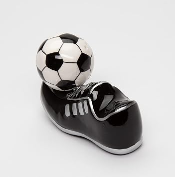 CG Magnetic Soccer Shoes with Ball Salt and Pepper Shakers, Black, 4 1/2 x 1 3/4 x 3H (SS-CG-10466)