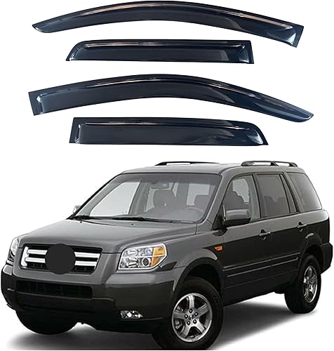 Miniatura 357 de IG - Visera para ventana de automóvil, protector contra la lluvia, el sol y el viento, con cinta adhesiva, deflector extraduradero para ventana