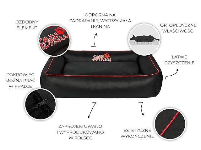 Foto 3 de 7 de Cama impermeable CAZO para perros para exteriores, 140 x 120 cm, talla XXL, color negro, L1700/E