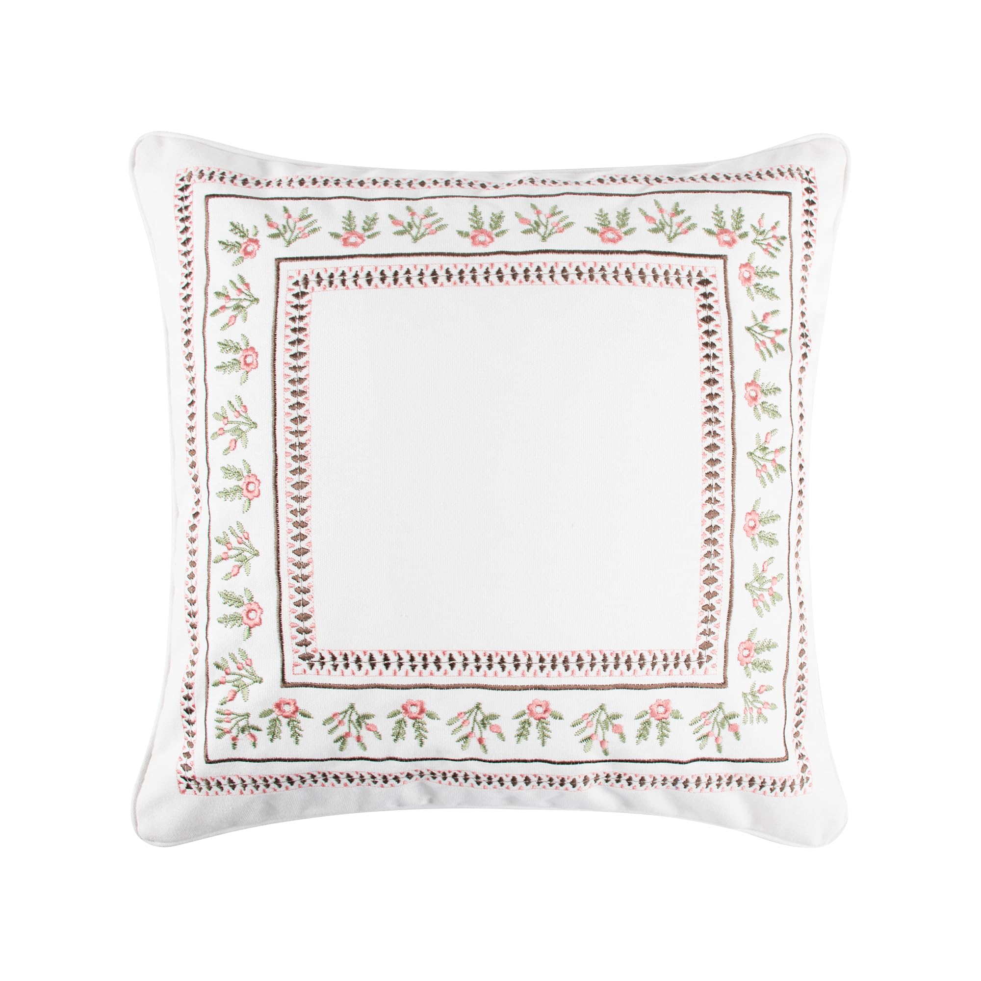 Coussin brodé Maileen floral pour raviver un canapé terne sans éclat