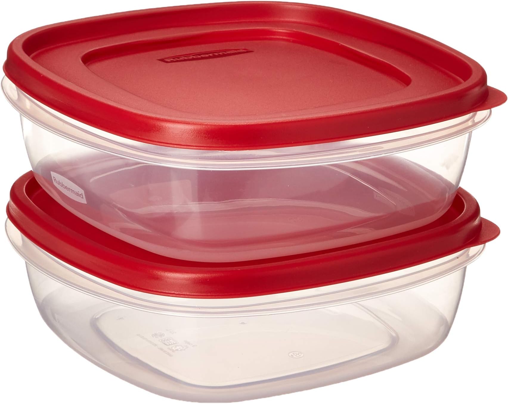 Rubbermaid 608866900580 7J71 Easy Find Lid Square 9-Cup Food Storage 2 Containers, Plastic, Red