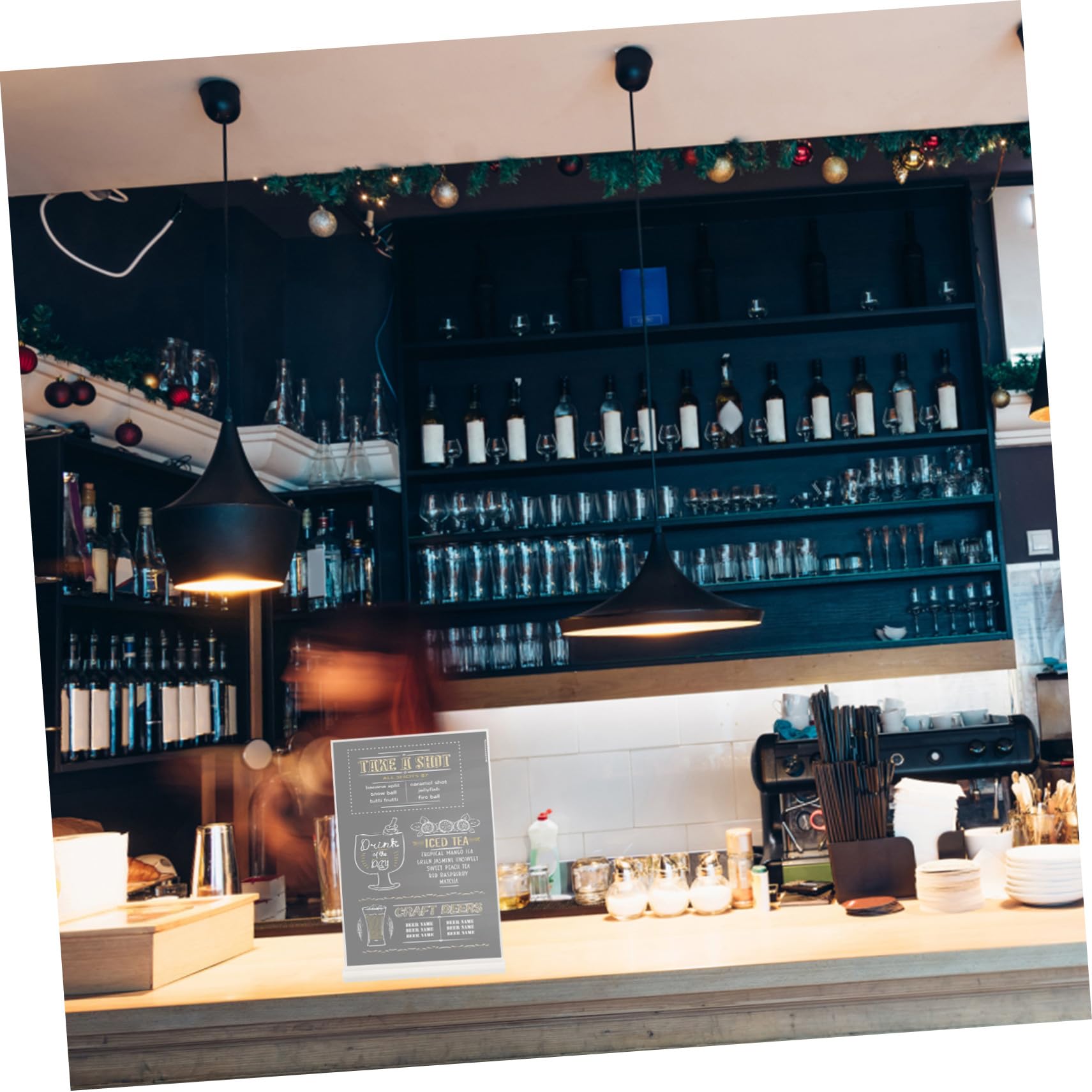 jojofuny Porta Letreros Acrílico A4 de Pie 5 Piezas para Mesa | Doble Cara, Base Estable, Fácil de Limpiar, Uso en Tiendas y Restaurantes, Diseño Elegante y Versátil