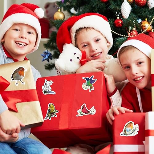Miniatura 6 de 500 calcomanías autoadhesivas con diseño de pájaro para Navidad, Halloween, fiestas, para niños, adolescentes, niñas, niños, para álbumes de