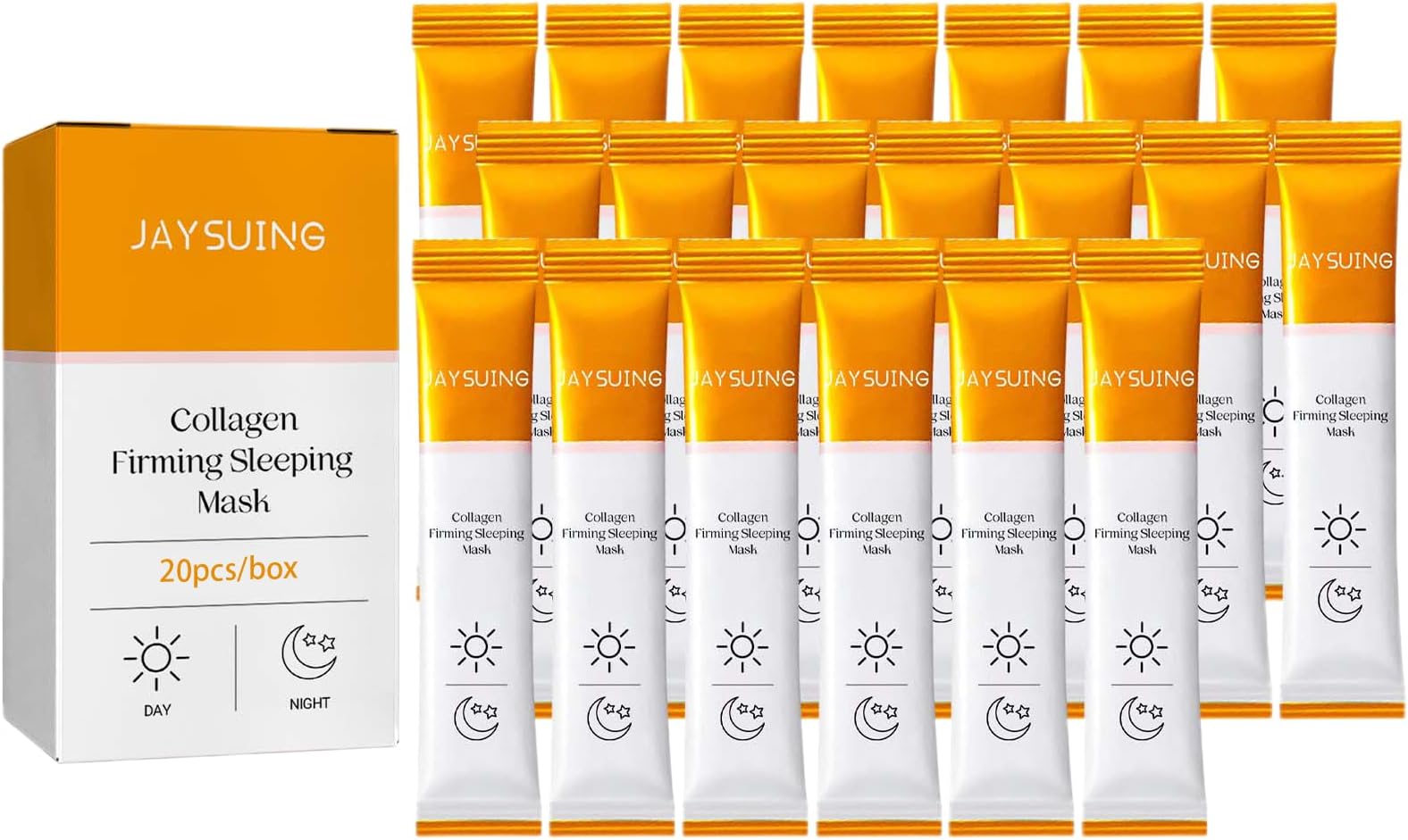 NALACAL20 PCS Collagen Firming Sleeping Mask - Overnight Free Wash Gel Mask for Wrinkle Reduction, Skin Repair & Deep Care, Features Hyaluronic Acid, Vitamin C, Suitable for All Skin Types