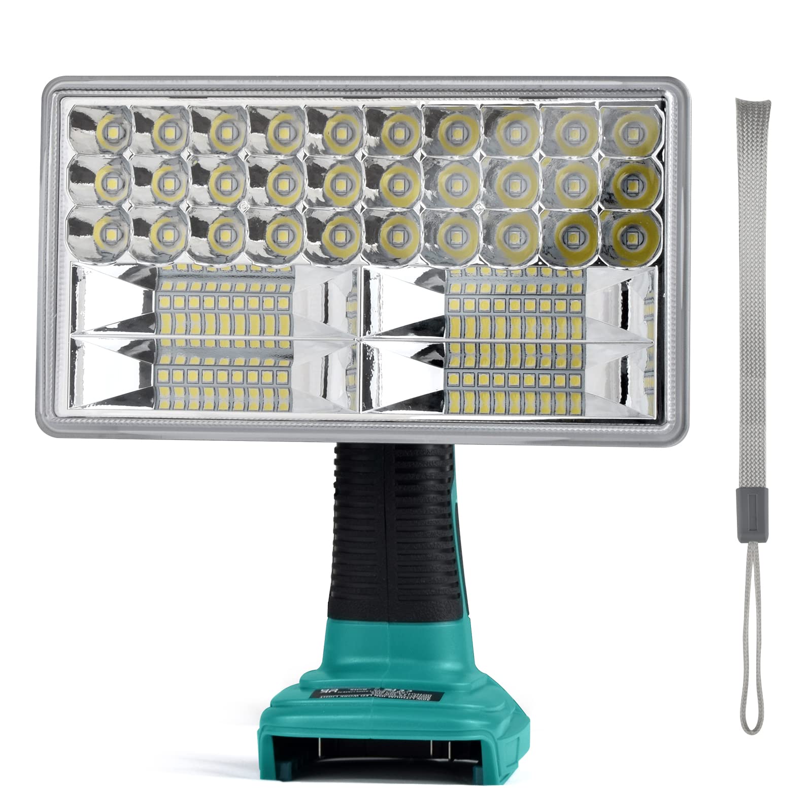 MELIHOME LED Cordless Work Light For Makita 20V 3300LM 8inch Battery Work Light Handheld Work Light with Rechargeable USB Port, Bright Light for Camping, Jobsite, Outdoor, Indoor