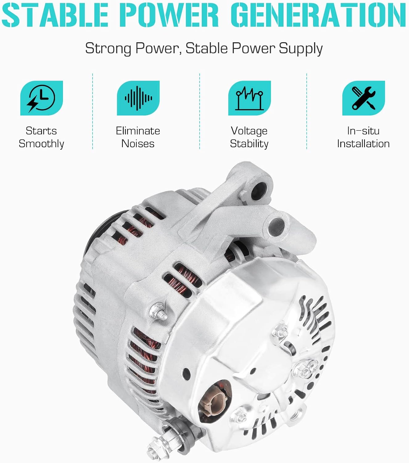 New Alternator for Jeep Grand Cherokee 4.7L 2001-2003, for Liberty 3.7L 2003-2006, for Dodge Dakota 4.7L 2001-2006, 3.7L 2004-2006, Mitsubishi Raider 3.7L 4.7L 2006, 210-13873, 56041693AA, 121000-4440