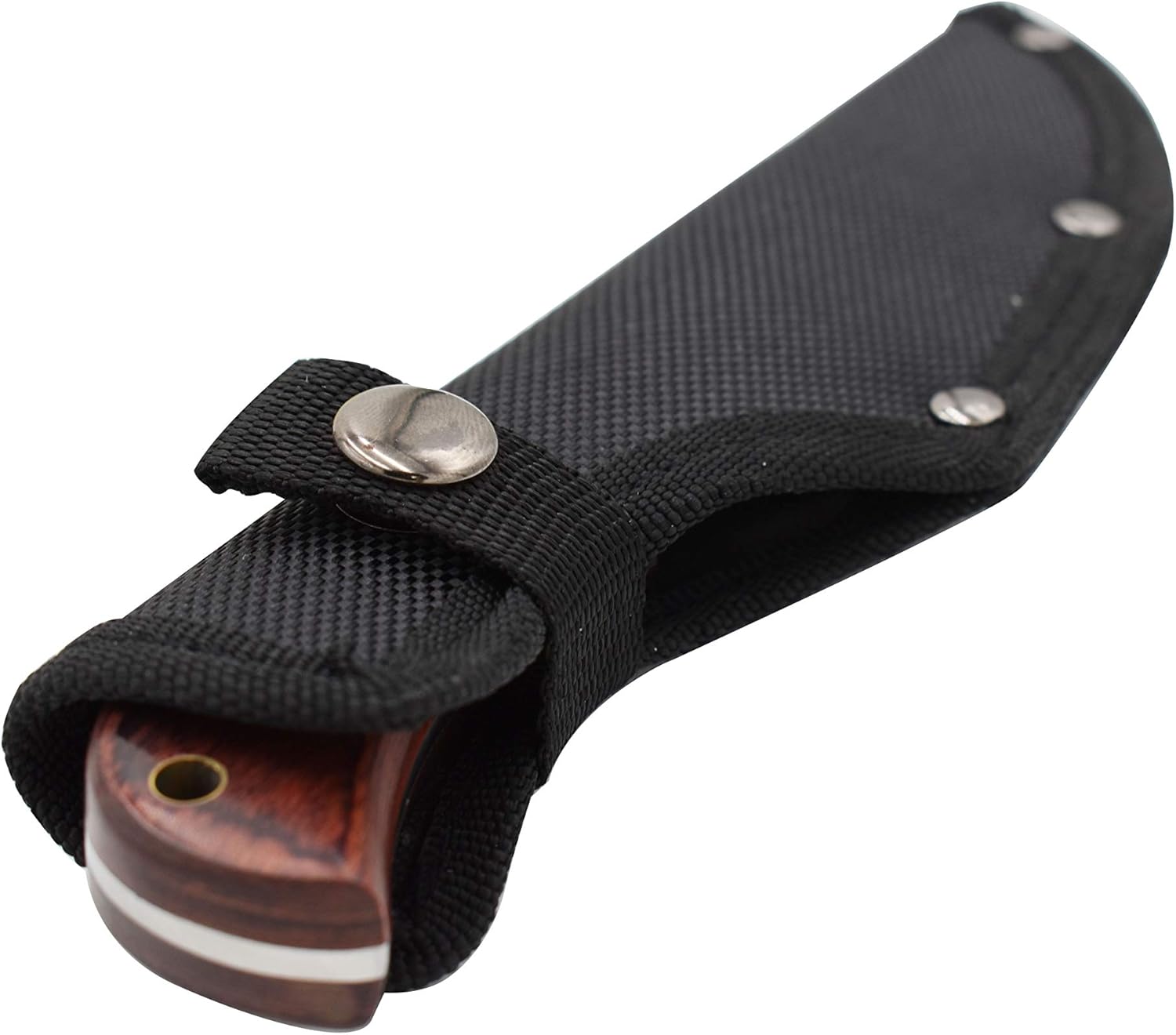 8-Inches Fixed Blade Hunting Outdoor Knife Wooden Handle