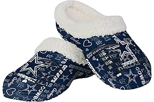 Women's Dallas Cowboys Team Logo Ladies Sherpa Lined Logo Love Shoe Clogs