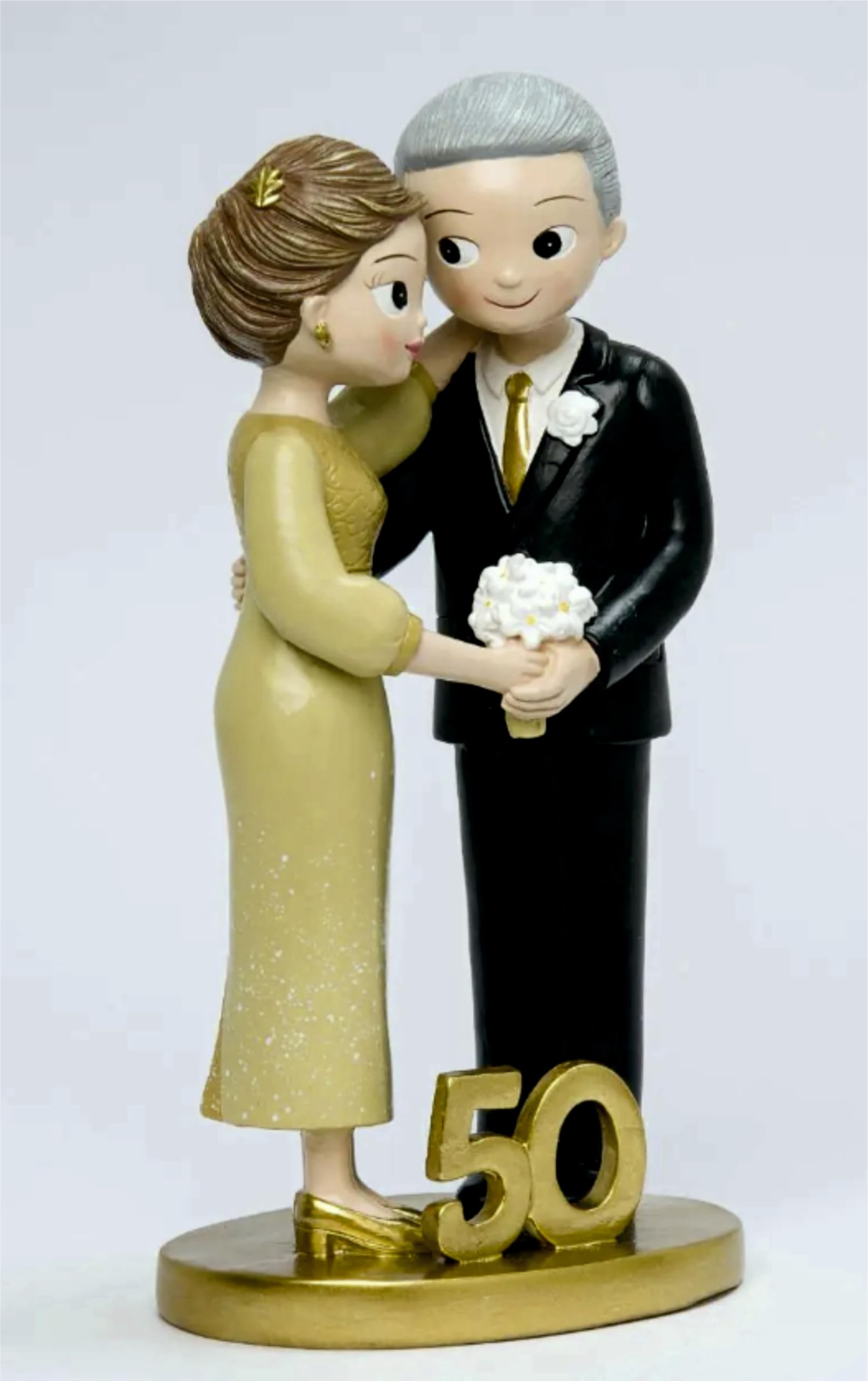 Figurita Tarta Bodas de Oro 50 Aniversario GRABADA para Pastel