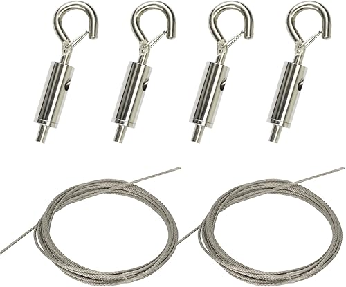 Miniatura 7 de Kit para colgar cuadros, kit para colgar espejos, ajustable, resistente, con accesorios de alambre para espejo de marco 78 pulgadas x 116, 50