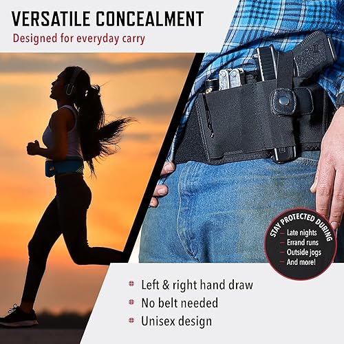 Miniatura 6 de ComfortTac Ultimate Belly Band - Funda para pistola para transporte oculto, compatible con Smith y Wesson, Shield, Glock 19, 17, 42, 43, P238, Ruger