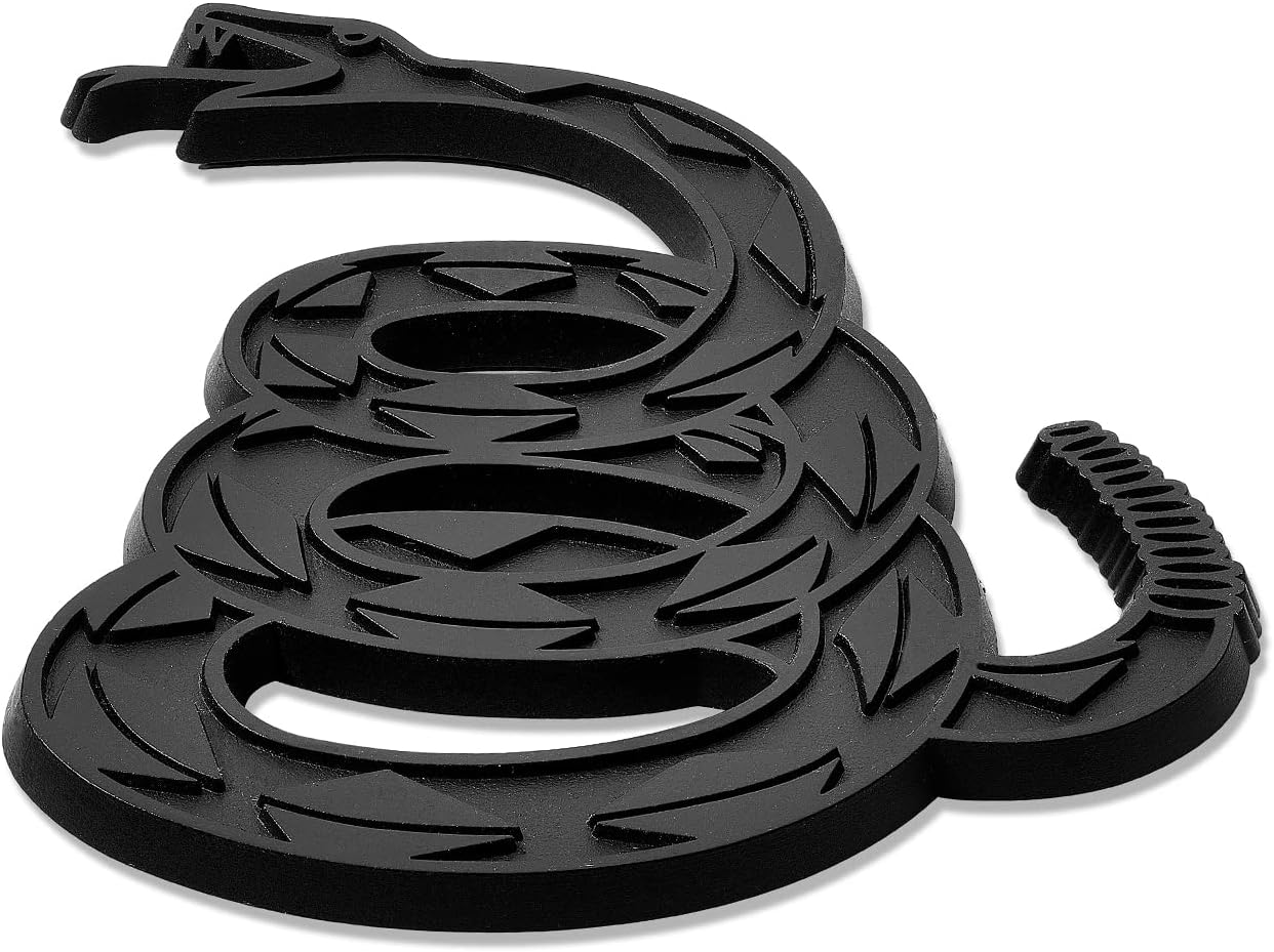 Don't Tread On Me Metal Auto Emblem by Revolution Car Badges - Gadsden Flag Rattlesnake 3D Snake Badge - Premium Alternative to Bumper Stickers and Decals (Tactical Black) - Image 5