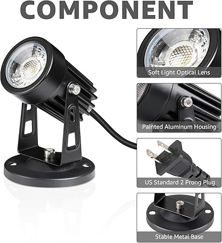 Miniatura 5 de SUNVIE Paquete de 2 focos LED para interiores para plantas, lámparas de iluminación decorativa de 120 V, blanco cálido, cable de 5.9 pies con