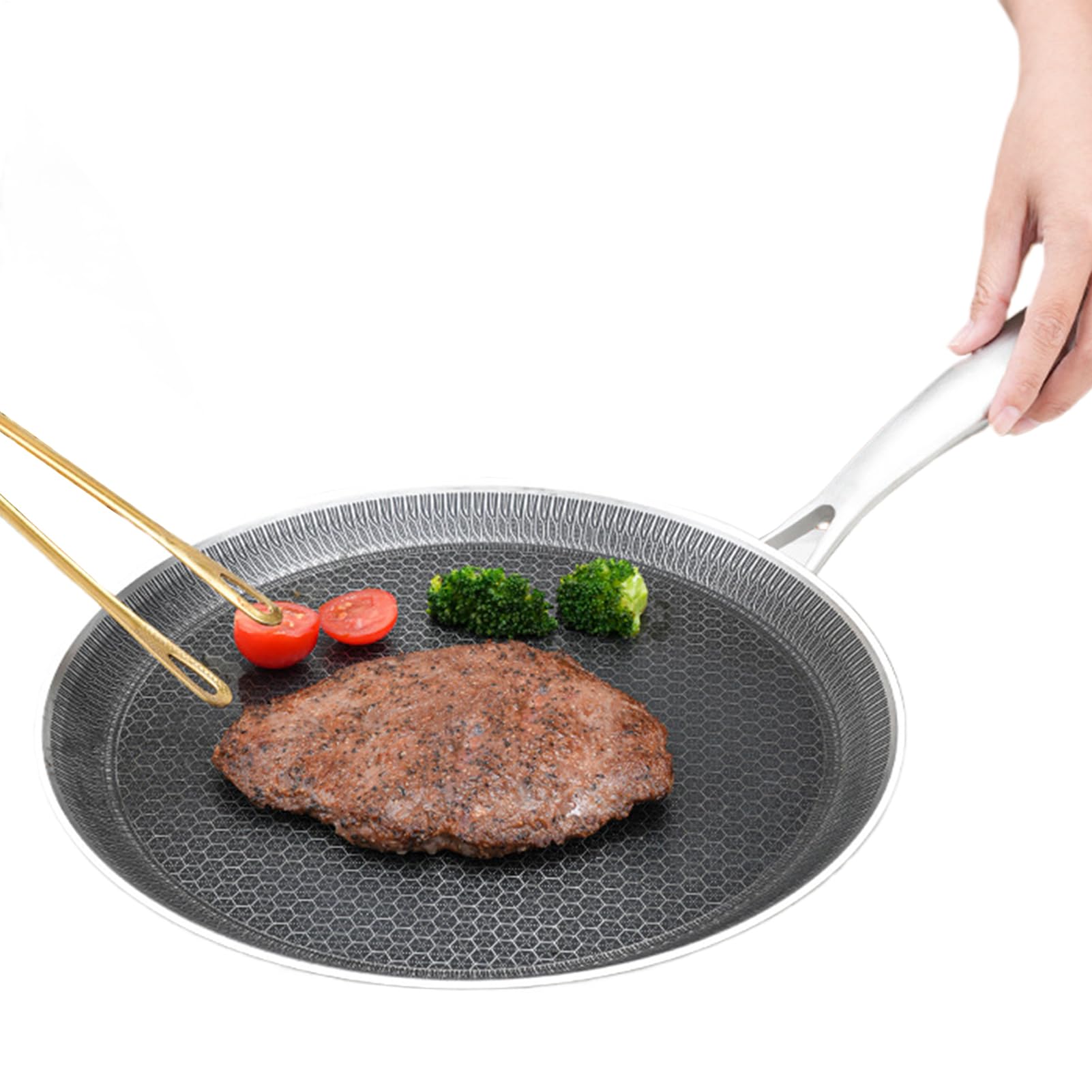 Nieprzywierająca Patelnia Do Naleśników Patelnia Grill Ze Stali Nierdzewnej | Nieprzywierająca Płaska Patelnia Do Smażenia Do Kuchni Domowej Do Przyrządzania Śniadań I
