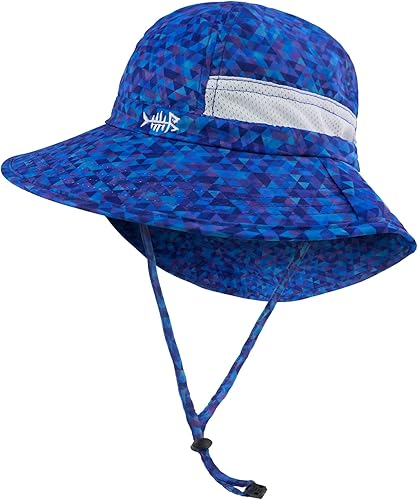 BASSDASH UPF 50+ - Sombrero de sol para niños y niñas con ala ancha en el cuello y rejilla de ventilación para niños y niñas