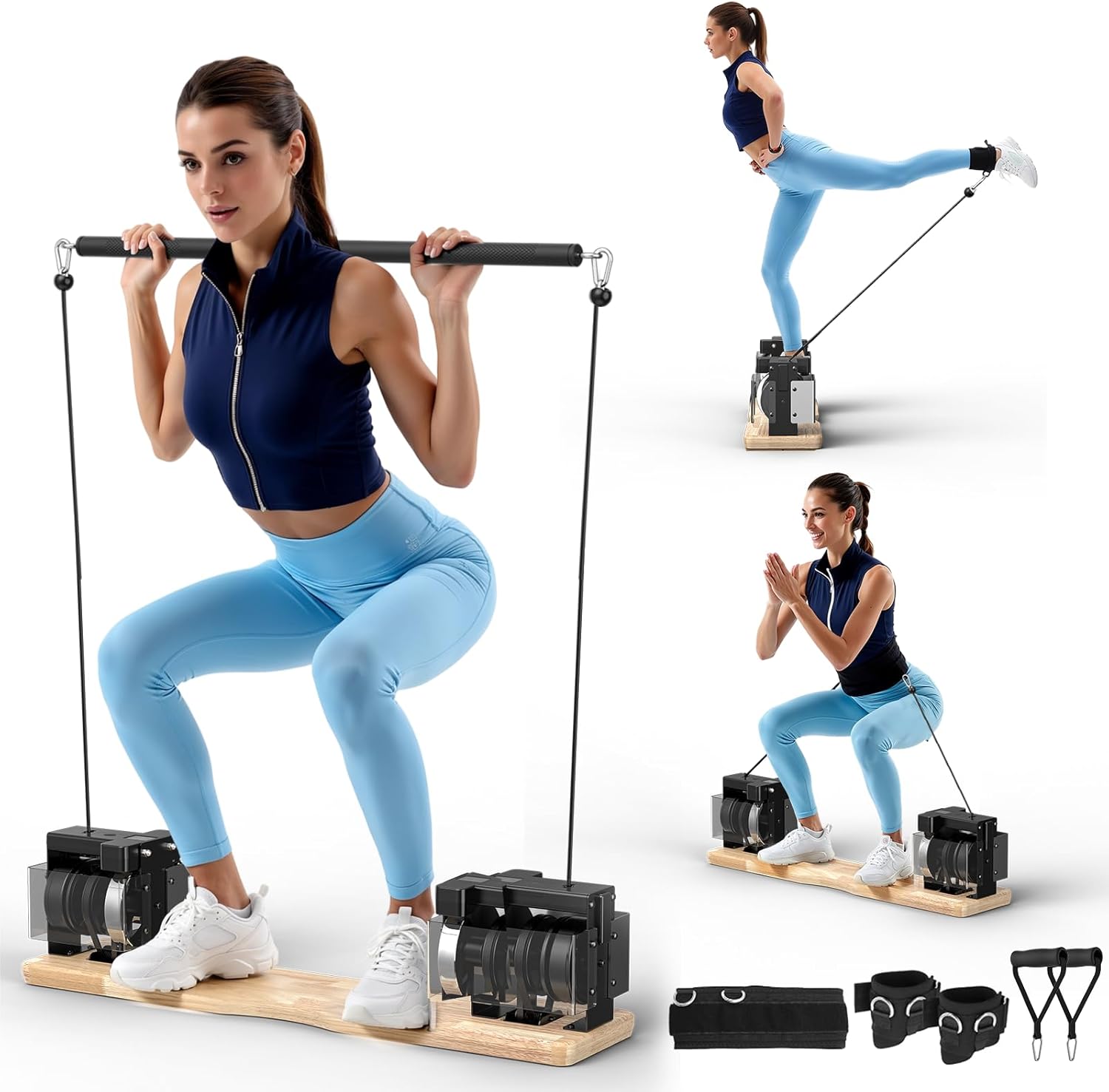 Home Gym Equipment – All-in-One Portable Workout Machine for Full-Body Strength Training, Compact Home Fitness System