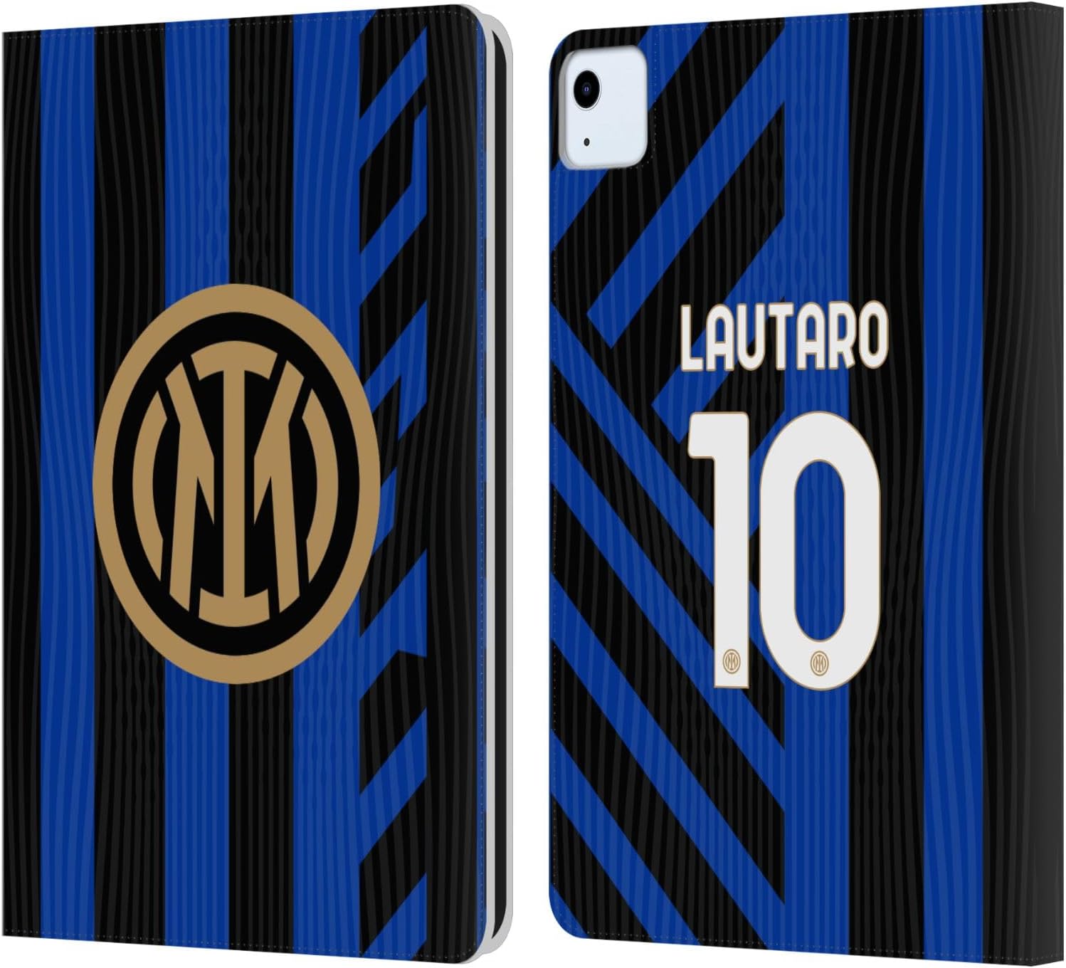 Head Case Designs Officially Licensed Inter Milan Lautaro Martínez 2024/25 Players Home Kit Leather Wallet Case Compatible with Apple iPad Air 11 2020/2022/2024/2025