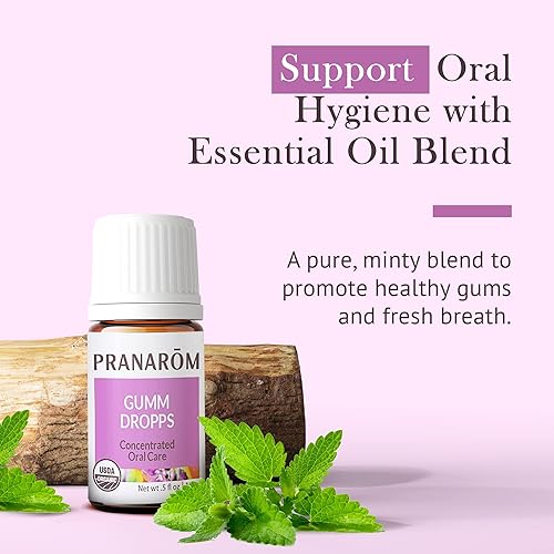 Miniatura 8 de Pranarom - Gumm Dropps Aceite esencial para la salud de los dientes y las encías, enjuague bucal natural para el cuidado bucal, aceites esenciales