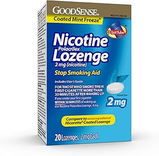 GoodSense Coated Ice Mint Nicotine Polacrilex Lozenges, 2 mg, Stop Smoking Aid, 20 Ct