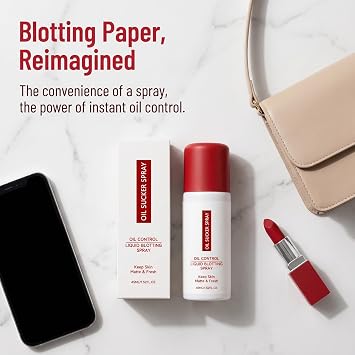 Oil Sucker Liquid Blotting Paper Spray 1.33 oz Instant Oil Control Mist for Face, Travel-Friendly Shine Absorber for All Skin Types(2Pcs)