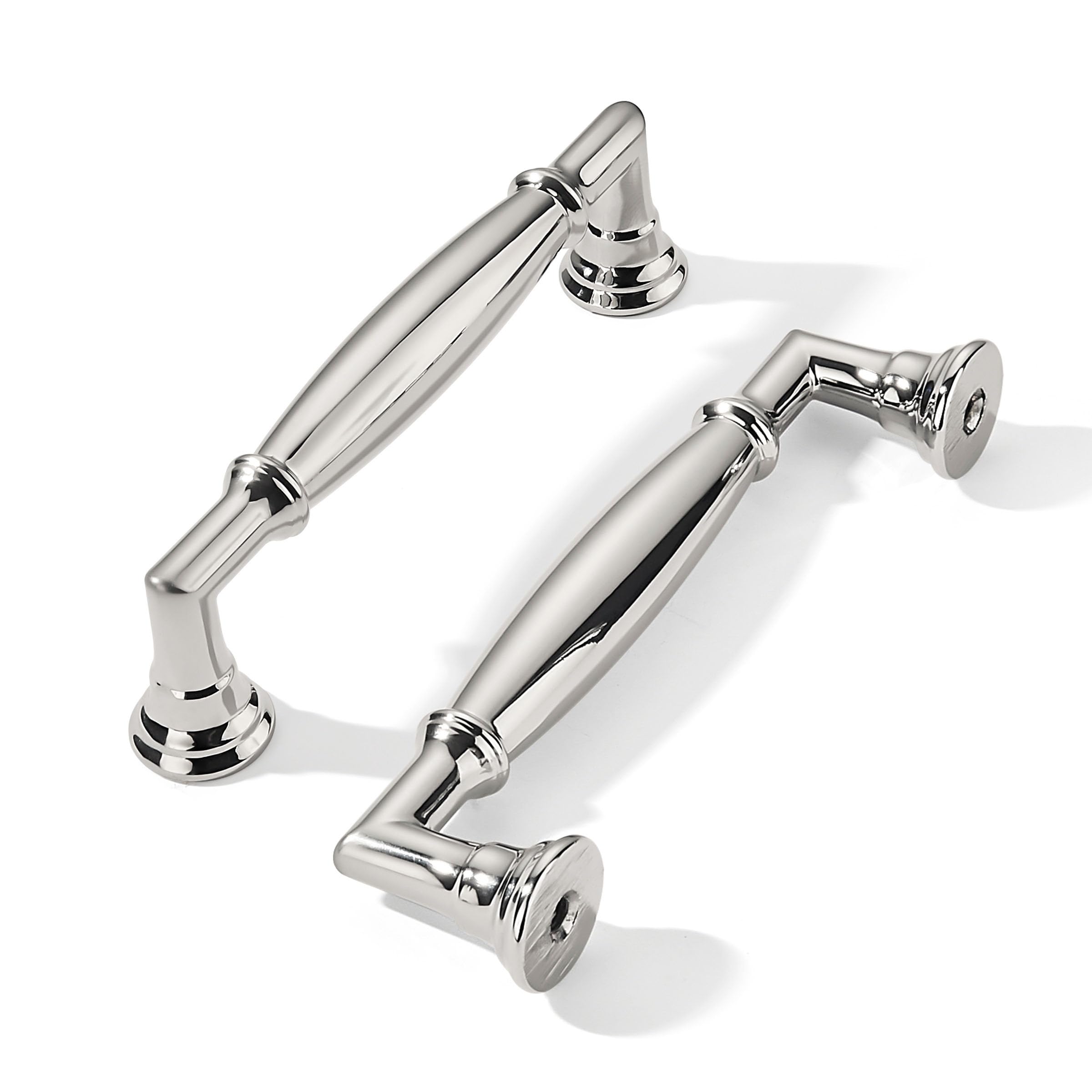 AMZ - 299 Polished Nickel Cabinet Pulls CTC 4 in (102 mm) 10 Pack