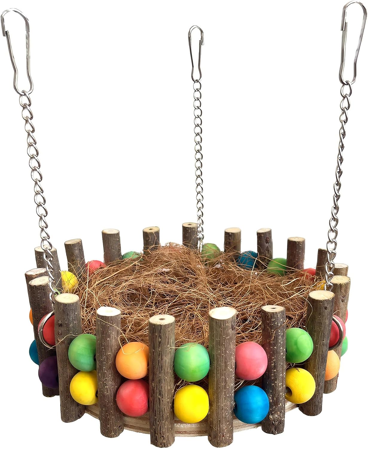 Bird Toys, Bird Perch Stand Playground for Cage, for Small-Medium Parrot, Parakeet, Budgie, Conures(nest)