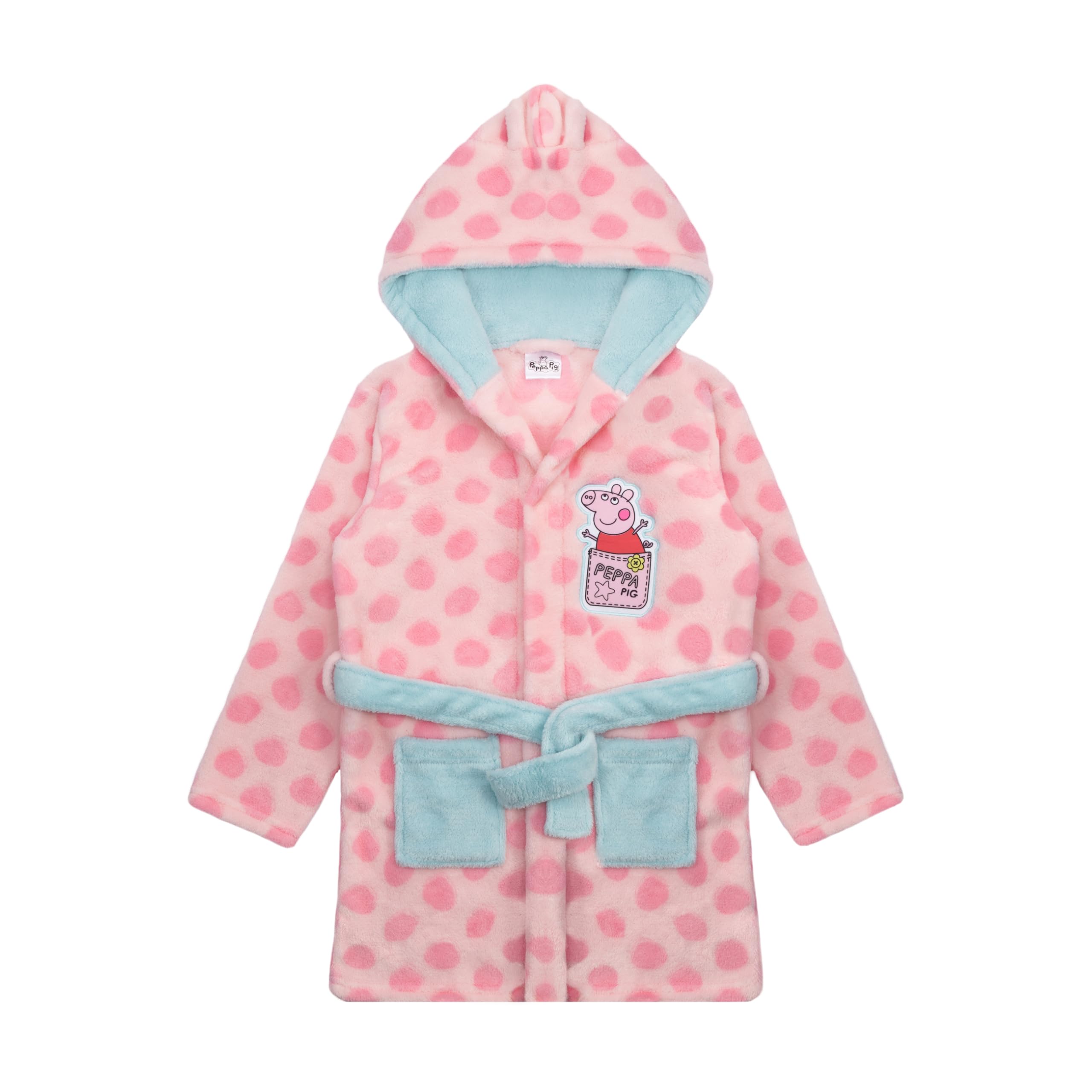 Peppa Pig Mädchen Bademantel Peppa Wutz Morgenmantel Fleece Hausmantel