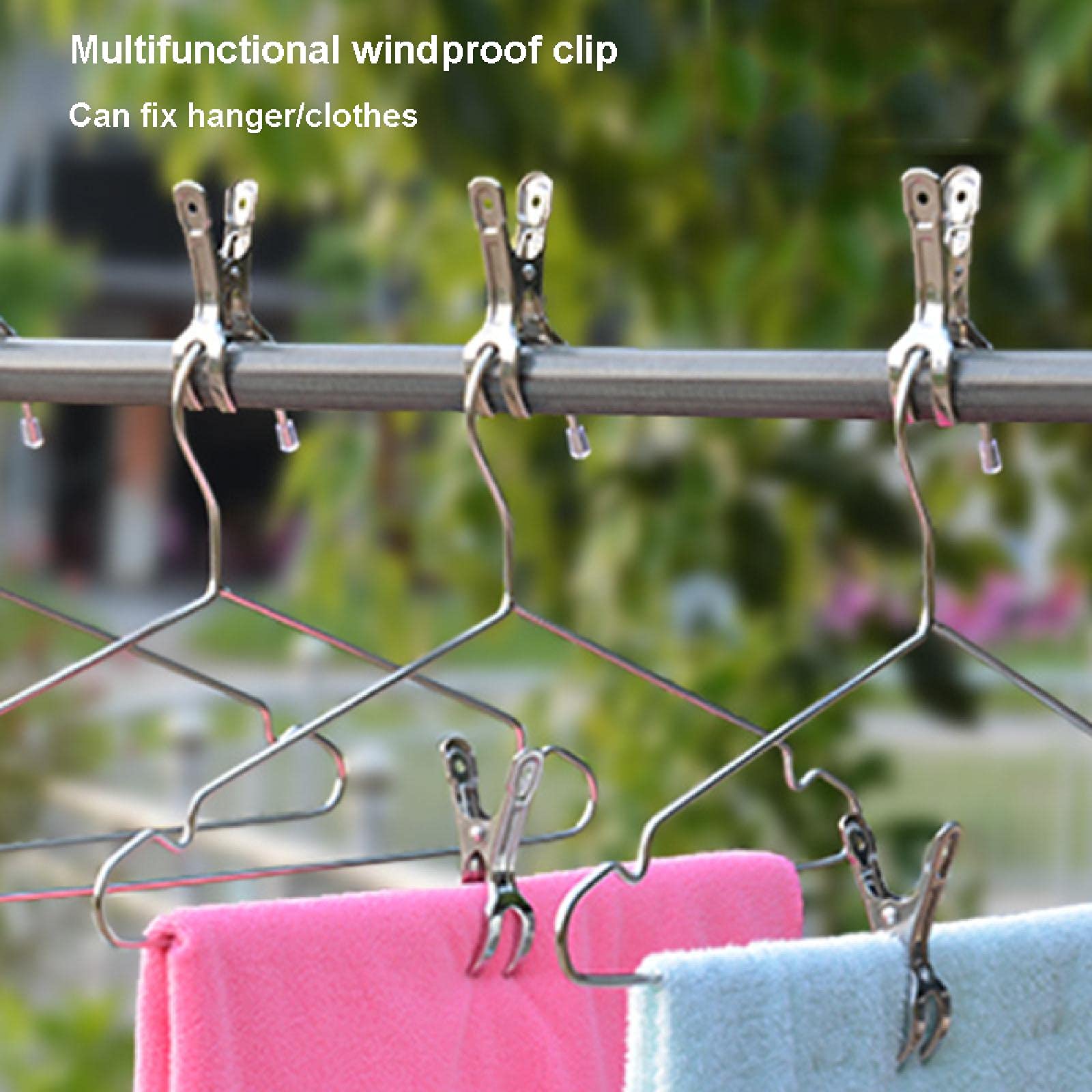 TopHomer Pinzas de Toalla de Playa de Acero Inoxidable, Pinzas de Tela de Gran Resistencia, Pinzas a Prueba de Viento para lavandería, Cocina, baño, jardín, Escuela, Hospital, 30 Unidades