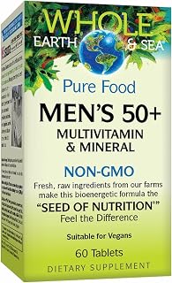 Men's 50+ Multivitamin & Mineral, 1 Serving Contains Nutrition Equivalent to ½ lb of Veggies, 60 Count (Pack of 1)