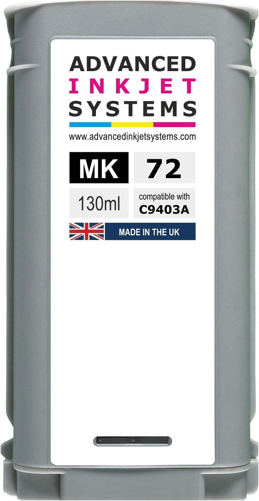 U.K. Manufactured 130ml 72 130ml Matte Black Ink Cartridge (C9403A) For HP Designjet T610 T620 T770 T790 T1120 T1200 T1300 T2300