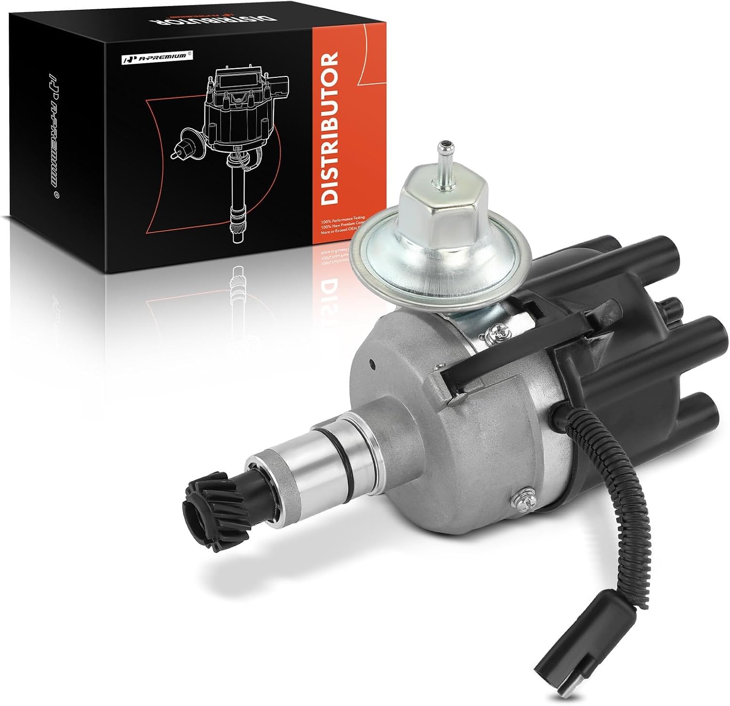 A-Premium Ignition Distributor with Cap & Rotor Compatible with Dodge Charger, Dart, Aspen, B100, B150, B200, B300, CB300 & Chrysler Town & Country, Cordoba, Fifth Avenue & Plymouth Caravelle, L6 3.7L