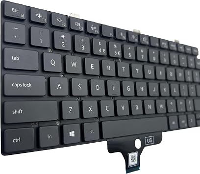 Laptop Keyboard for Dell Latitude 5320 5330 7320 7330 00X69H PK1330R1A01 NSK-QWAUW/C US Layout Non-Backlit Frameless Replacement Keyboard