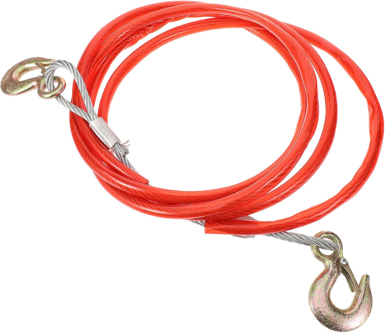 Mobestech Car Towing Rope Thick Steel Traction Cable Hook for Safe Vehicle Pulling Portable Tow Cable for Off-Road and Heavy-Duty Use