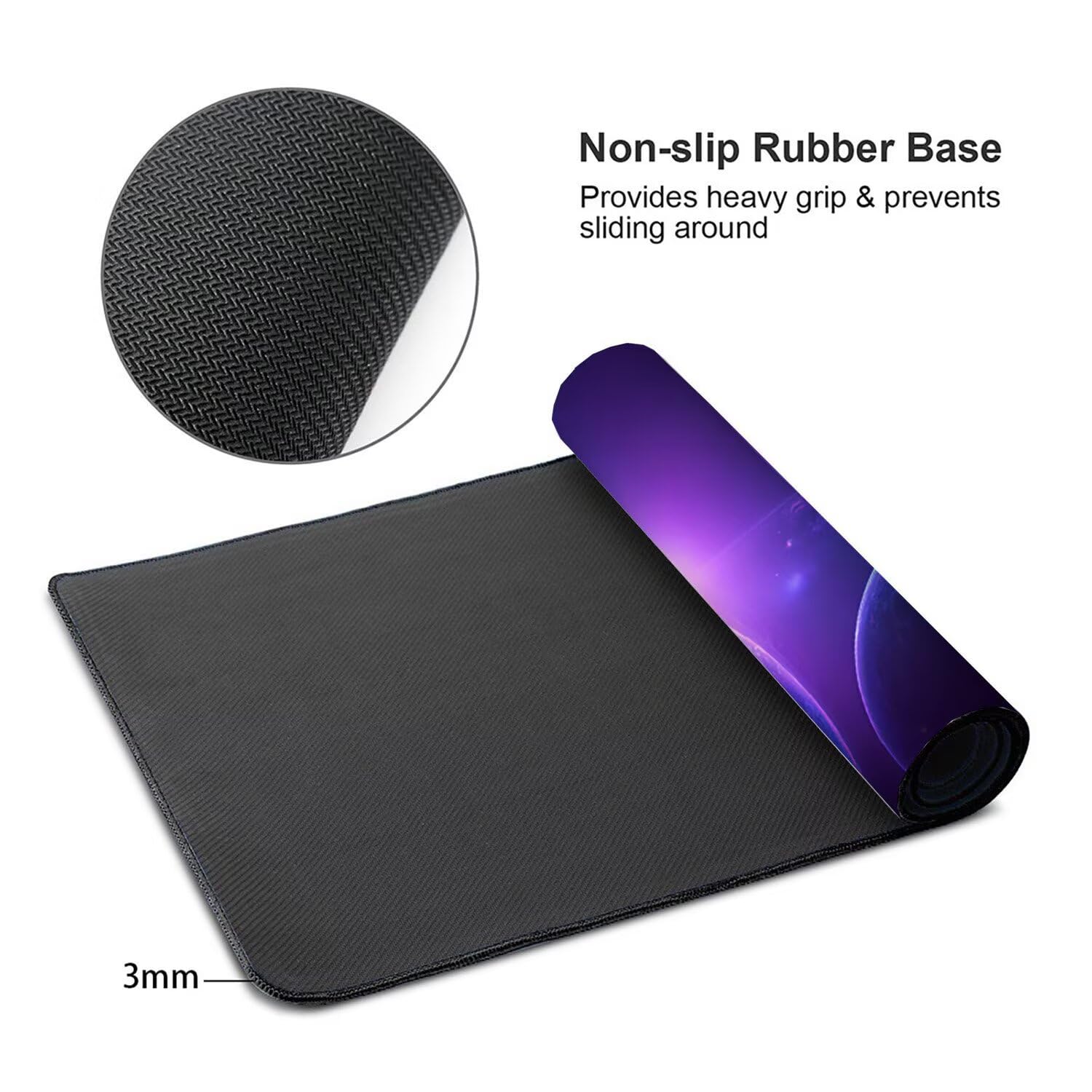 Podkładka pod mysz do gier XXL Mousepad 1000 x 500 mm, duża podkładka pod biurko z antypoślizgową gumową podstawą dla graczy, poprawia precyzję i szybkość (kosmiczna planeta) X-965