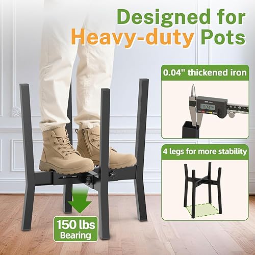 Miniatura 3 de iDavosic.ly Soporte Ajustable para Macetas de Plantas de Interior y Exterior, Soporte de Metal Corto Individual para Flores de 8 a 12 Pulgadas